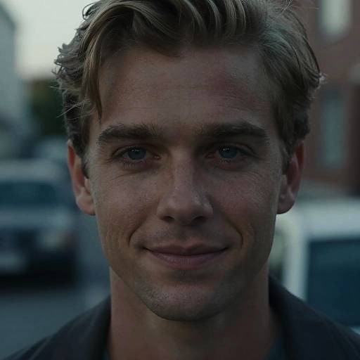 Close-Up Portrait of Dark Blonde Male