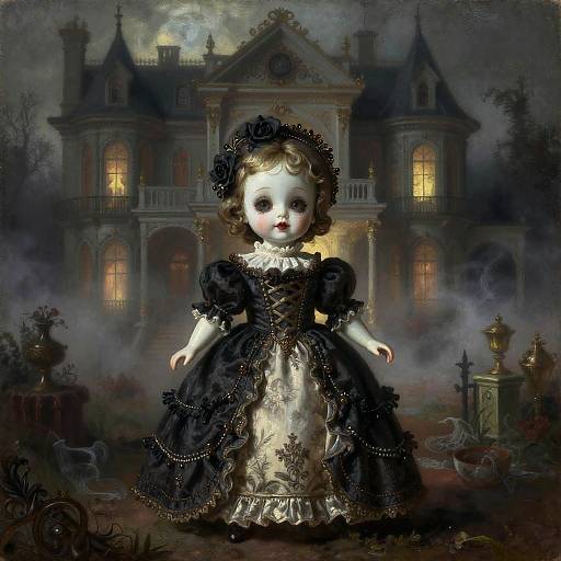 Baroque Horror Haunted Doll Scene