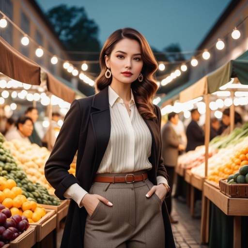 Confident Individual in Vintage Market Setting