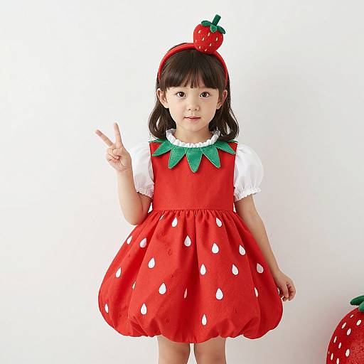 Little Girl in Strawberry Costume