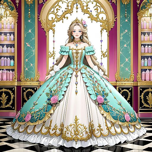 Regal Art Princess in Rococo Splendor