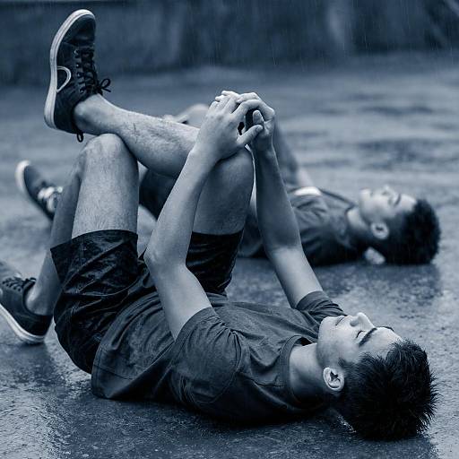 Young Man in the Rain Photo