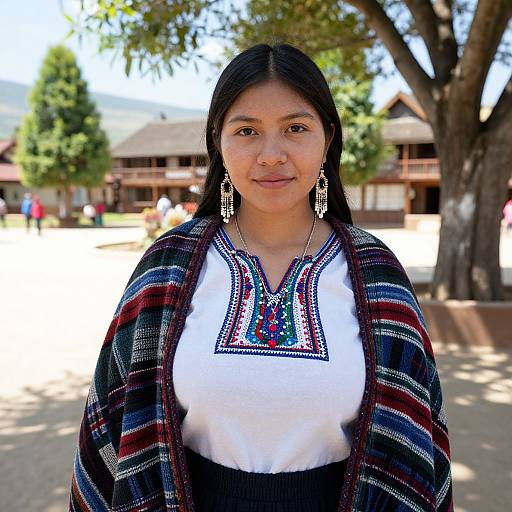Young Indigenous Woman in Traditional Wear
