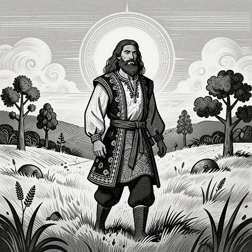 Wandering Bard in a Detailed Meadow