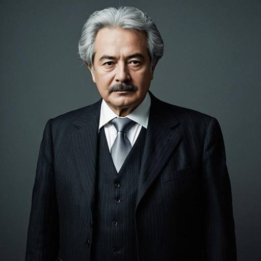 Elderly Man in Dark Suit with Tie