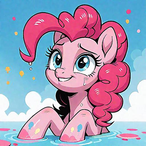 Psycho Pinkie Pie Bathing in Vector Art