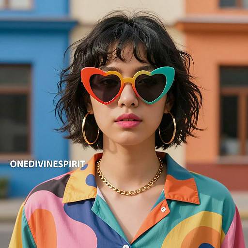 Vibrant Portrait with Abstract Background