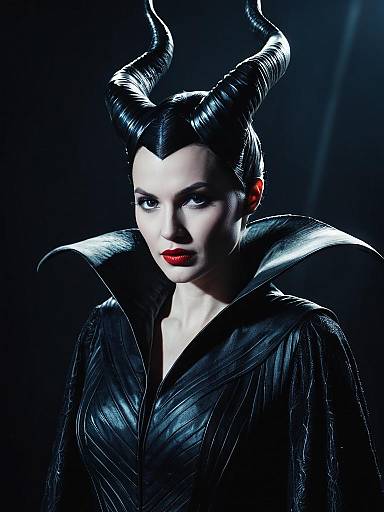 Photorealistic Woman in Maleficent Costume Portrait