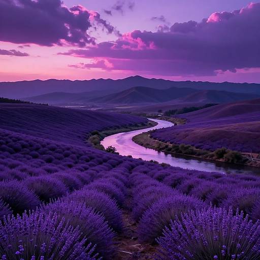 Purple Sunset Over Lavender Hills