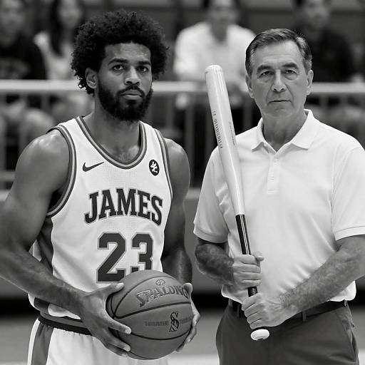Monochrome Portrait of Two Athletes