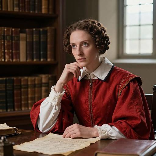 Renaissance Female Scholar in Study