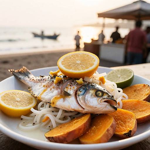 Golden-Hour Peruvian Ceviche Market Portrait