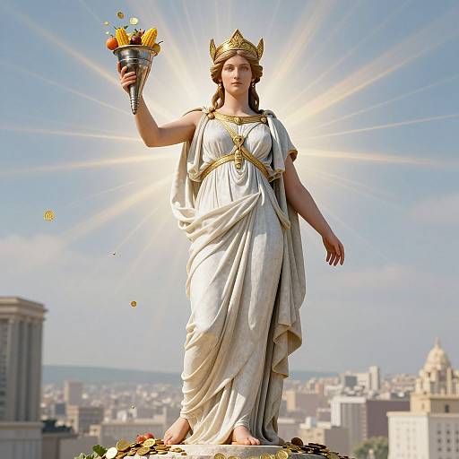 Tyche Greek Goddess of Fortune Statue