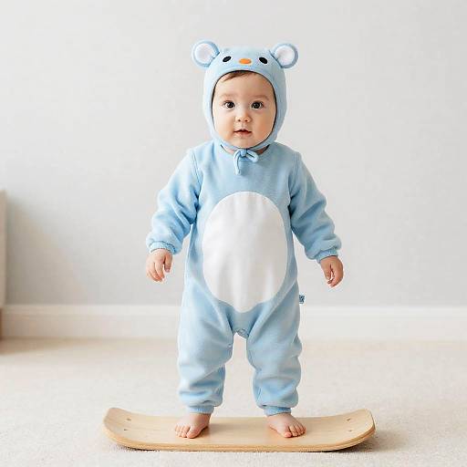 Infant Fall Outfit on Wooden Board