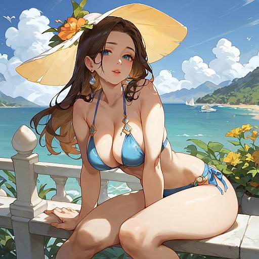 Relaxing Yacht Fashion: Apricot Bikini