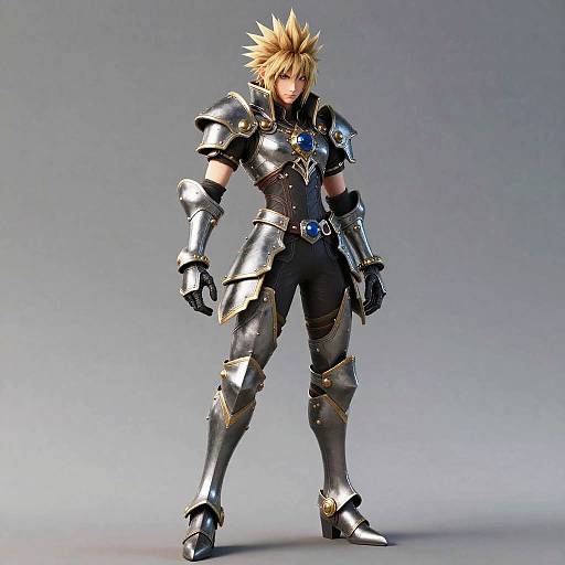 Anime Fantasy Warrior in Elaborate Armor