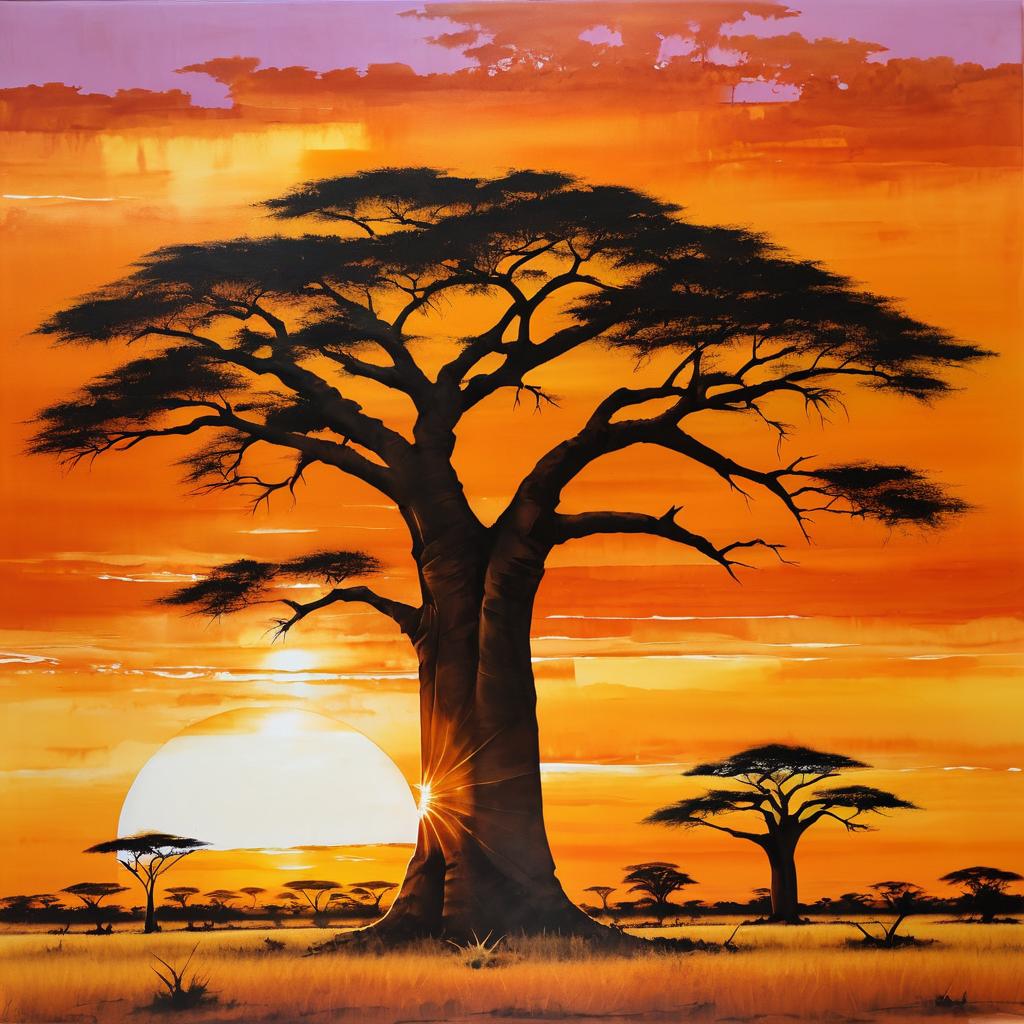 Stunning Baobab Trees at Sunset