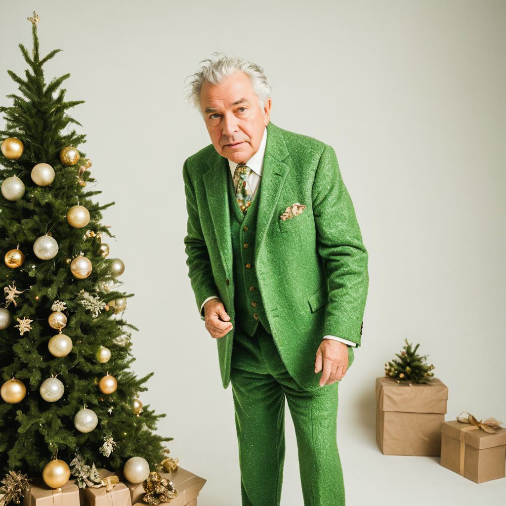 Whimsical Grinch-Themed Grandfather Photoshoot