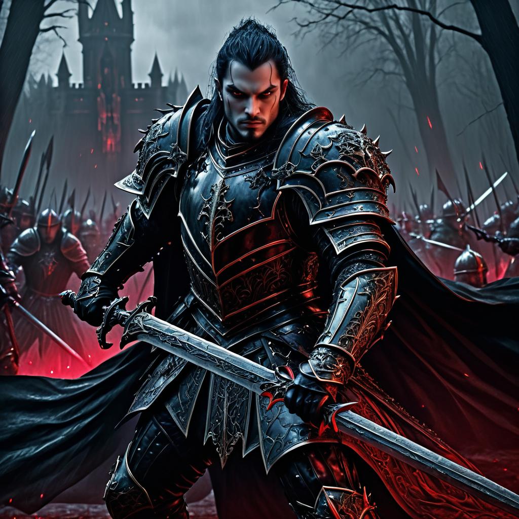 Epic Vampire Battle in Dark Fantasy