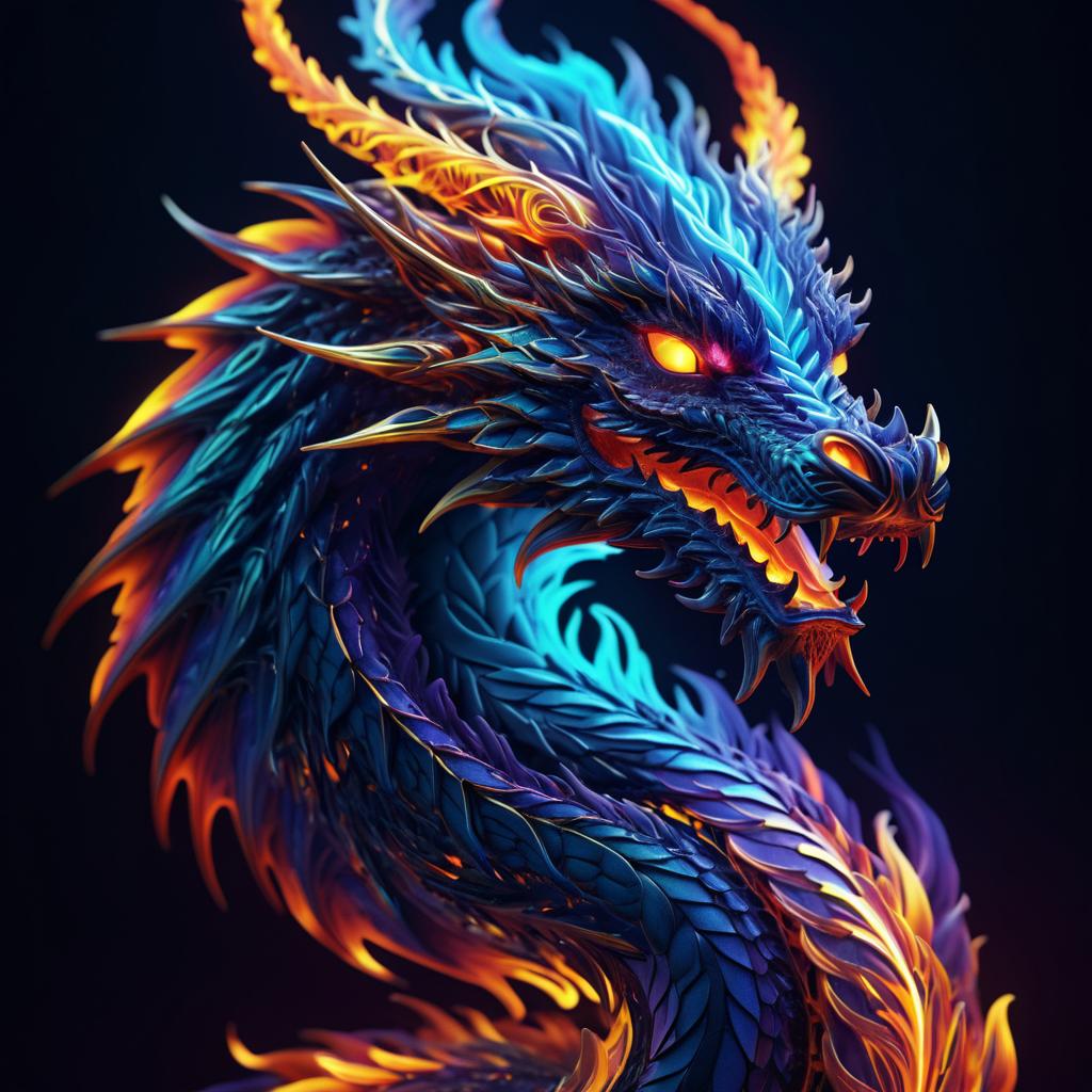 Hyper-Realistic Fire Dragon Portrait