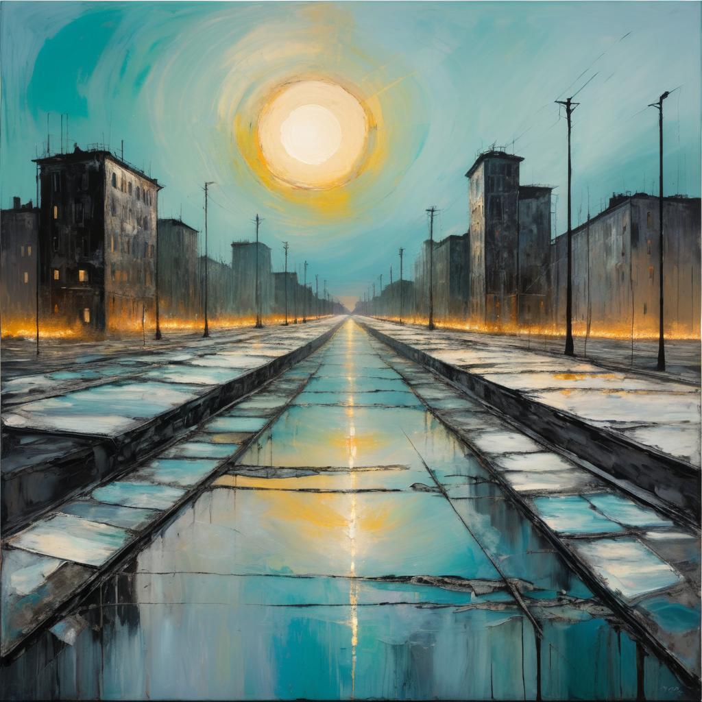 Urban Glow: Expressionist Landscape Art