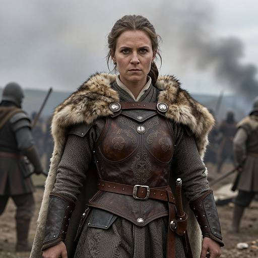 Medieval Warrior Woman Portrait