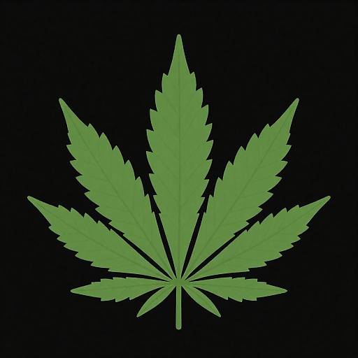 Minimalist Cannabis Leaf Flat Design