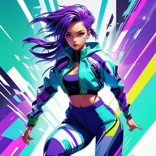 Vibrant Anime Streetwear Sprinting Illustration