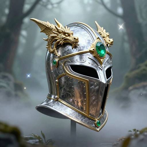 Fantasy Knight Helmet with Dragon Motifs
