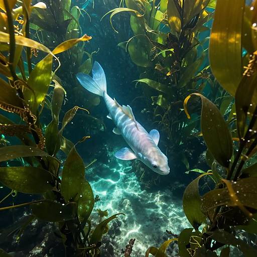 Majestic Sea Creature in Kelp Forest