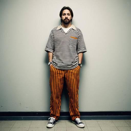 Funny Inmate Costume with Striped Design