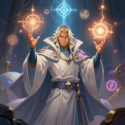 Powerful Sorcerer Casting Spells