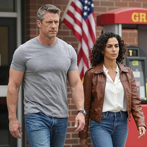 Casual Exit from a Brick Building