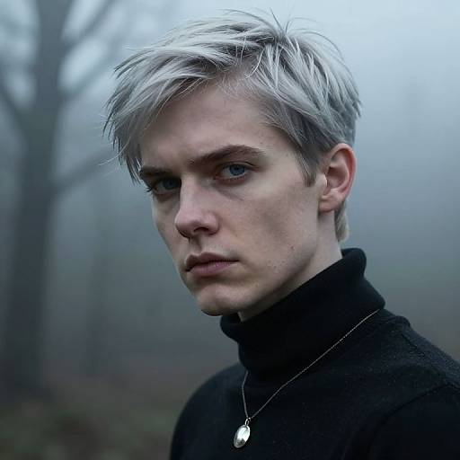 Enigmatic Silver-Haired Portrait