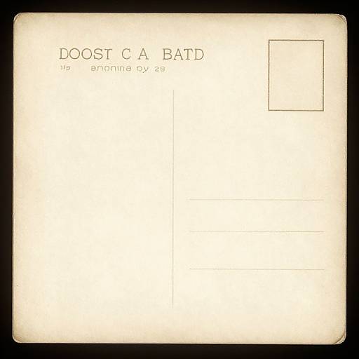 Vintage-style photograph of a blank, white, rectangular document with black text 