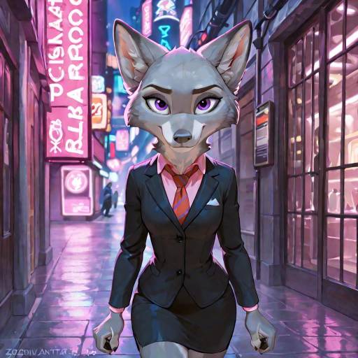 Expressive Female Wolf Fursona Artwork