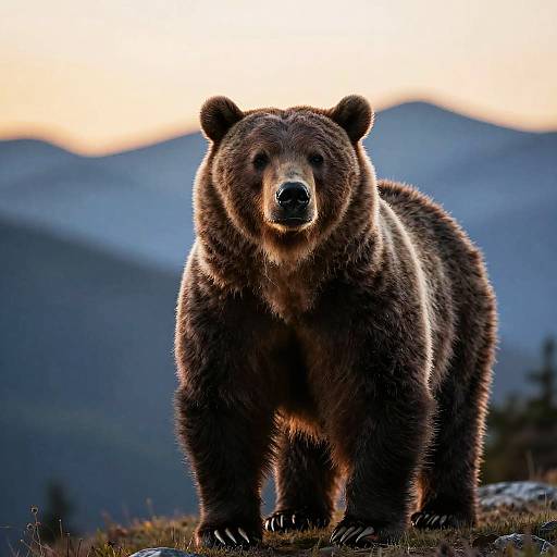 Powerful Grizzly Portrait at Sunrise
