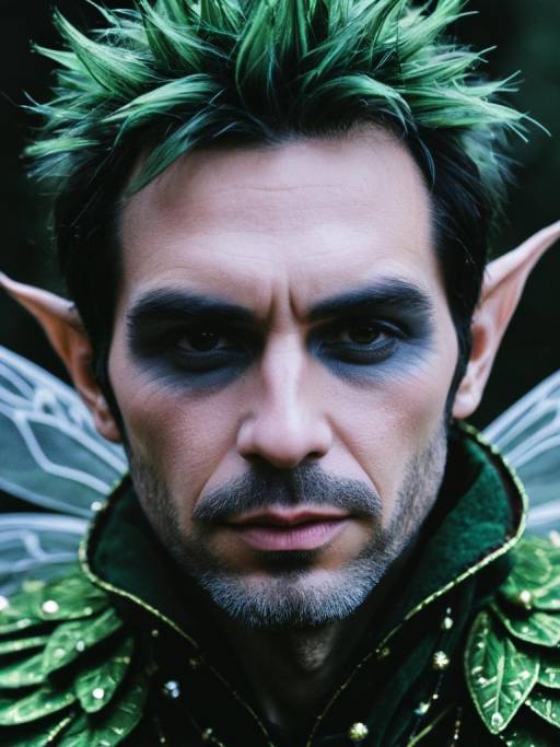 Man in Detailed Fairy Costume Headshot