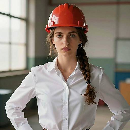 Young Woman Engineer Wearing Hard Hat