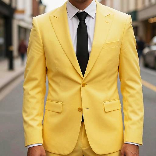 Man in Yellow Suit and Black Tie