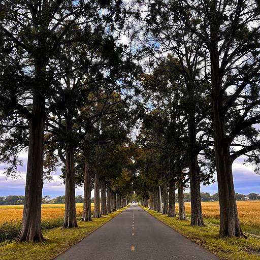 Serene Forest Path with Mirror Canopies