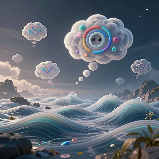 Dreamlike AI-Inspired Digital Landscape