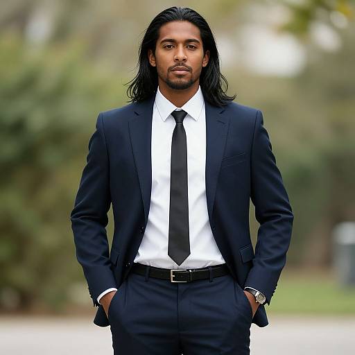 Stylish Dark-Skinned Man in Designer Clothes