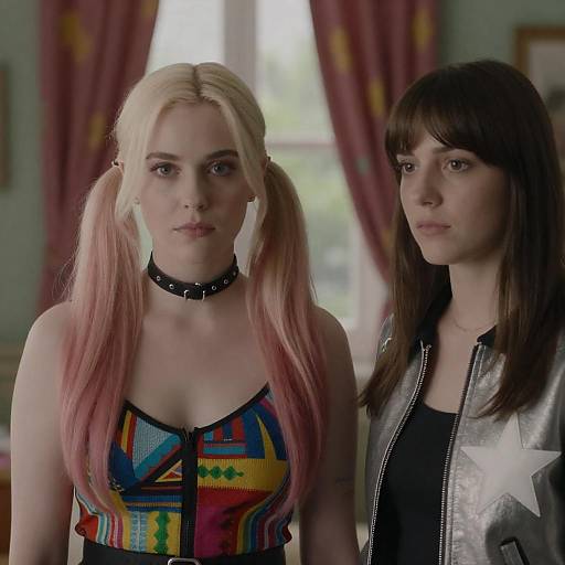 Two Women in Stylish Attire Indoors