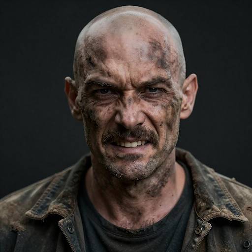 Intense Portrait of a Weathered Man