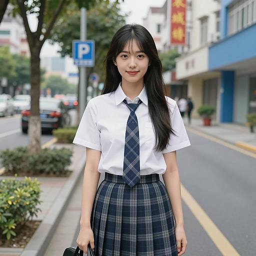 Urban Asian Woman in Casual Outfit