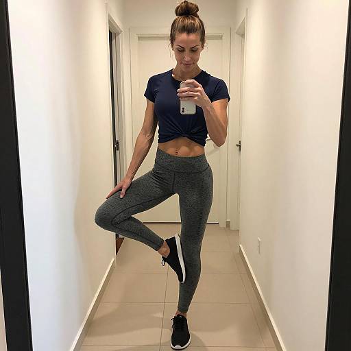 Dynamic Fitness Portrait of a Strong Woman