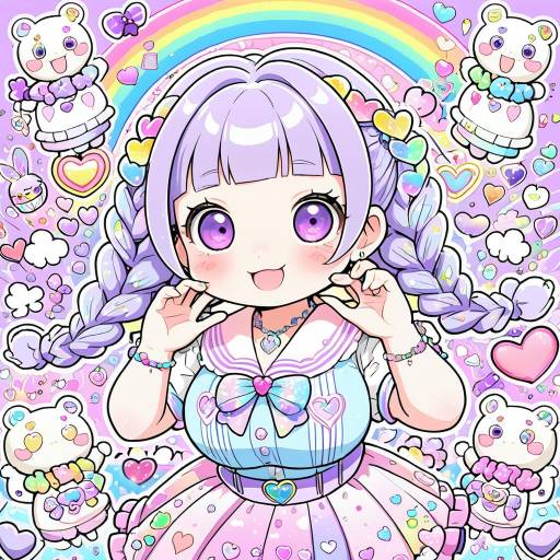 Whimsical Anime Character in Pastel Colors