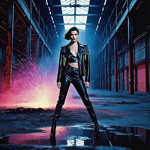 Androgynous Model in Leather Fashion Editorial