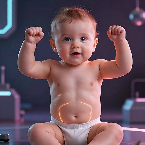Surreal Baby with Six Pack Muscles